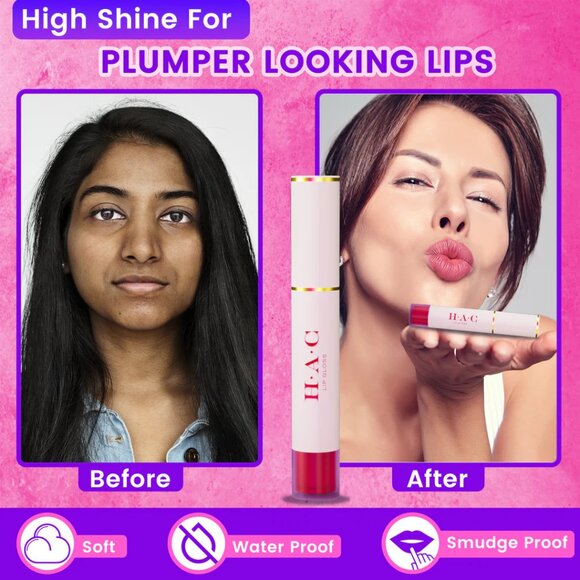 H•A•C Radiant Shine Lipgloss: Comforting Balm & Gloss Fusio CUTE LIPS-23 - Picture 5 of 7